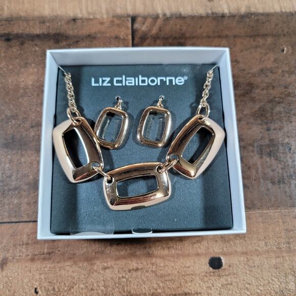 Liz Claiborne Jewelry - Liz Clairborne Pendant Necklace and Pierced Earring Set
